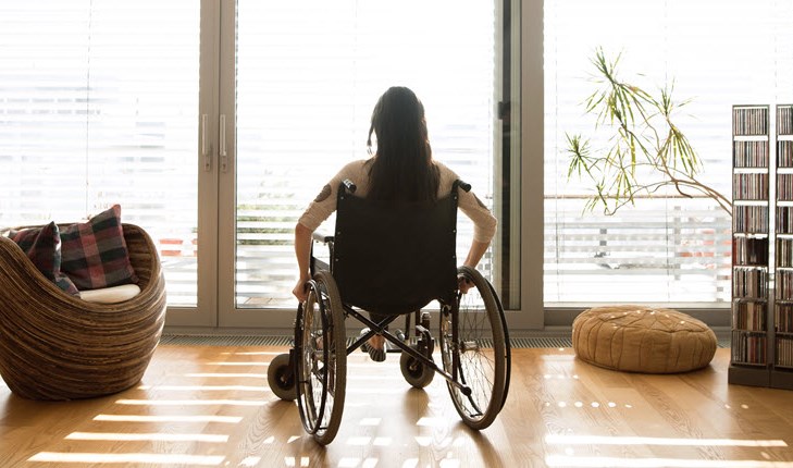 Girl in a wheelchair