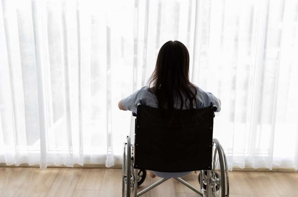 Girl in wheelchair