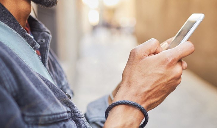 texting on a  mobile phone
