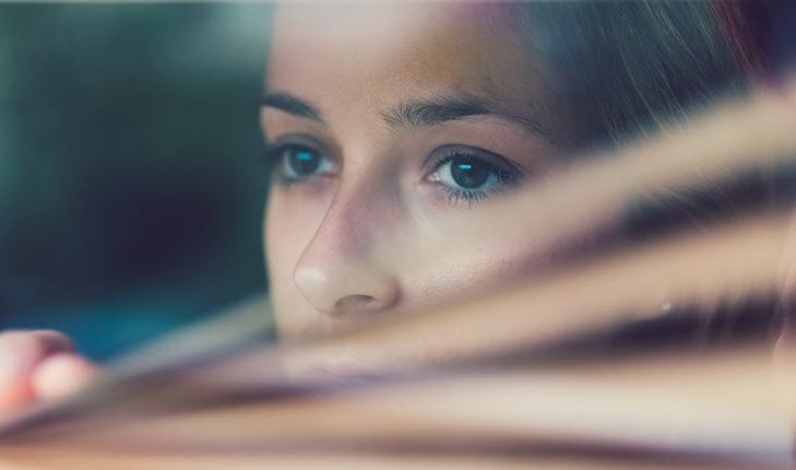 Woman looking out